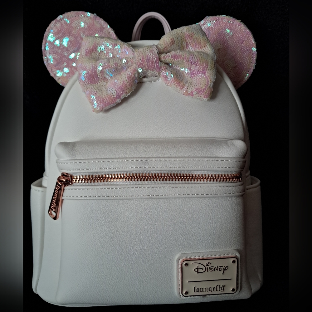 White Iridescent Loungefly Mini Backpack